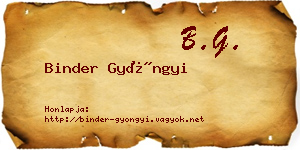 Binder Gyöngyi névjegykártya